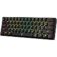 Redragon K630 Dragonborn 60% Wired RGB Gaming Keyboard, 61 Keys Compact Mechanical Keyboard with Linear Red Switch, Pro Driver Support, Black