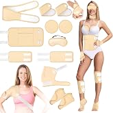 Castor Oil Pack Wrap, 12 Pcs Reusable Organic Cotton Castor Oil Pack Kit | Reusable Castor Oil Wraps for Shoulders, Neck, Waist, Chest, Knees, Hands and Feet, Designed for Castor Oil Compress Use
