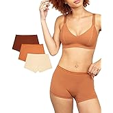 Subset Women's Organic Cotton Mid-Rise Shortie 3-Pack, All-Day Comfort, Boy Shorts, Soft & Breathable