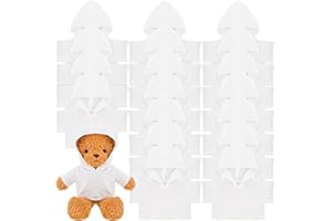 LITHERR S 18 Pcs Stuffed Bear Clothes Sublimation Blank Bear Shirt Doll T-Shirts Stuffed Animal Tshirt Basic Hoodie Easy to Wear Fit 14-18 Inches Stuffed Dolls