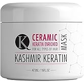 Kashmir Keratin Ceramic Hair Mask,deeply conditions dry, damaged hair, repairs with keratin, making it soft, frizz-free, hydrated, well-conditioned, and adds shine.(16 oz)