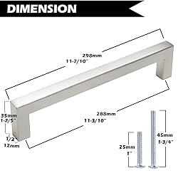 Gobrico Brushed Nickel Cabinet Handles 11.3 inch