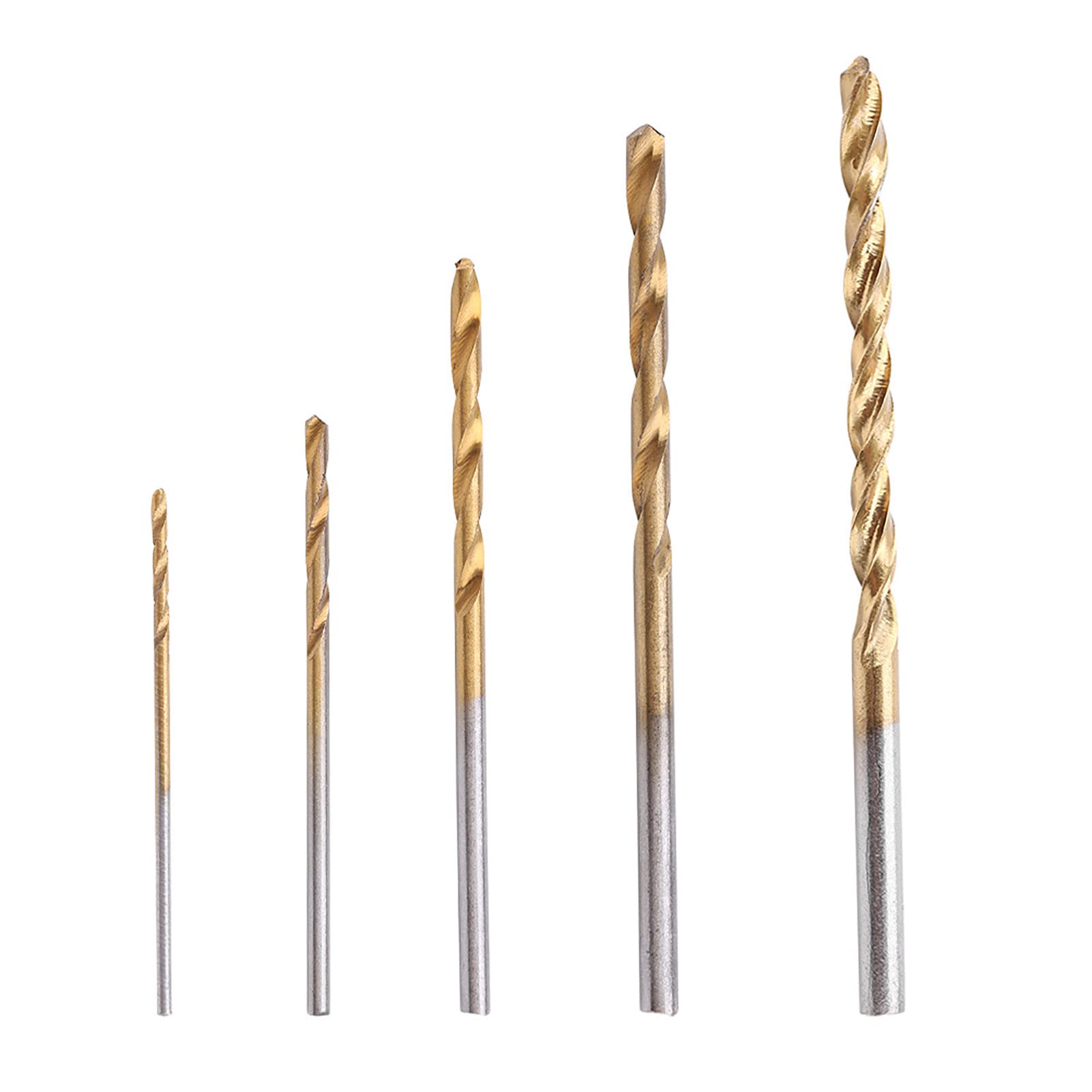 50pcs Twist Drill Bits HSS Titanium-coated Straight Shank Hand Drills 1mm/1.5mm/2mm/2.5mm/3mm