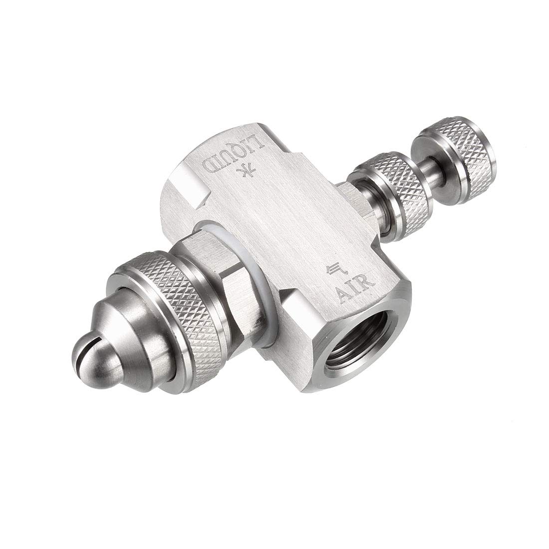 sourcing map Air Atomizing Nozzle, 1/4BSPT Misting Low Pressure Flat Fan Spray Tip Nozzles