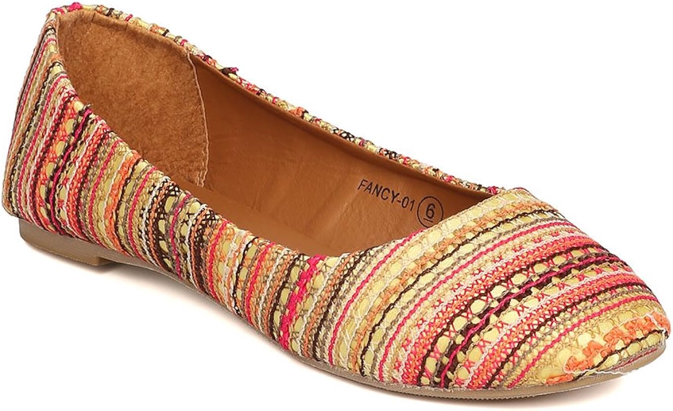multi colored ballet flats