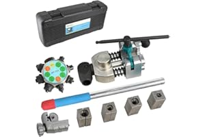 DPTOOL Brake Line Flaring Tool Kit, 45 Degree Single, Double and Bubble Flares, Brake Line and Tubing Flaring Tool for 3/16",