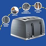 Russell Hobbs Honeycomb 4 Slice Toaster Grey Textured 1500W 6 Browning view 7