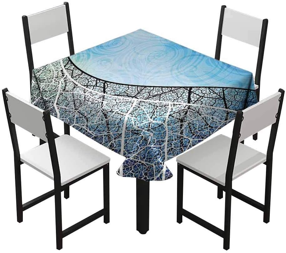 Amazon Com Zara Henry Abstract Square Outdoor Tablecloth Psychedelic Twisted Tree Branches With Ornate Spiral Lines Graphic Style Print Home Outdoor Rectangular Tablecloth Blue Black Home Kitchen