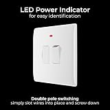 BG Electrical 13A Switched Fused Connection Unit LED Indicator Nexus 800 White view 5