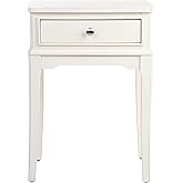 SAFAVIEH Home Collection – Opal Distressed White Accent Table Nightstand with Drawer, Modern Farmhouse Design (ACC5719A)