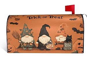 DADABULIU Mailbox Covers Gnomes Halloween Pumpkin Gnomes Halloween Pumpkin Magnetic Letter Post Box Cover Standard Size 25.5 x 21 Inch Garden Yard Home Decorative