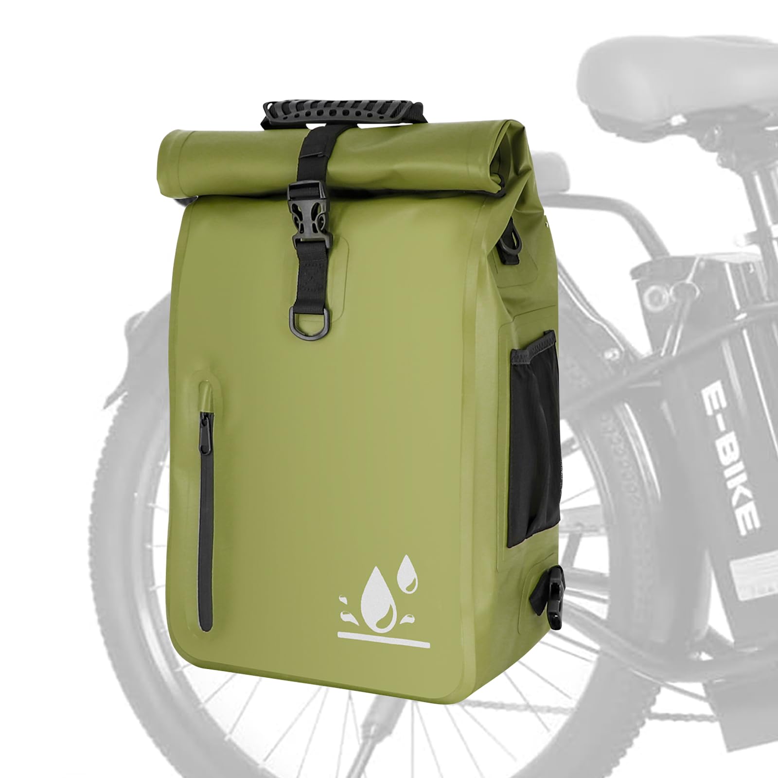 Photo 1 of YEEGO DIRECT Bike Panniers, 29L Large Capacity Waterproof bike bags, Bike Rack Bag Bike Saddle Bags For Rear Rack Bicycles Commuter Backpack - Green (1 PCS)