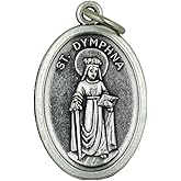 Delightful St. Dymphna Silver-Tone Medal | Attach this pendant to a chain | Beautiful Catholic Pendant | Fashionable Christian Accessory | Silver Tone Metal