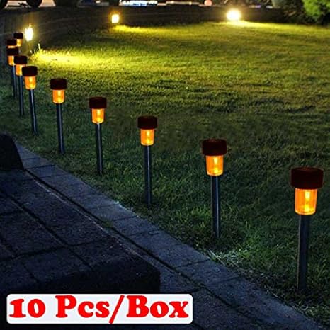 Preyank Solar 10X Solar Light For Path Garden Outdoor Landscape Yard Warm White LED Lamp,