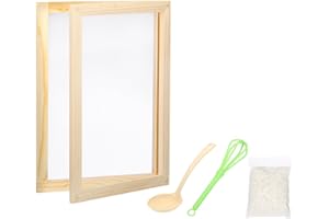 PATIKIL A4 Sizes Wooden Paper Making Screen Set, 11.8 x 8.3 Inch 2 in 1 Paper Making Mould and Deckle Papermaking Supplies Fr