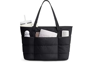Narwey Tote Bags for Women, Puffer Work Tote Bag Women for Travel, Gym, Beach, Nurse with Cup Holder & Laptop Compartment
