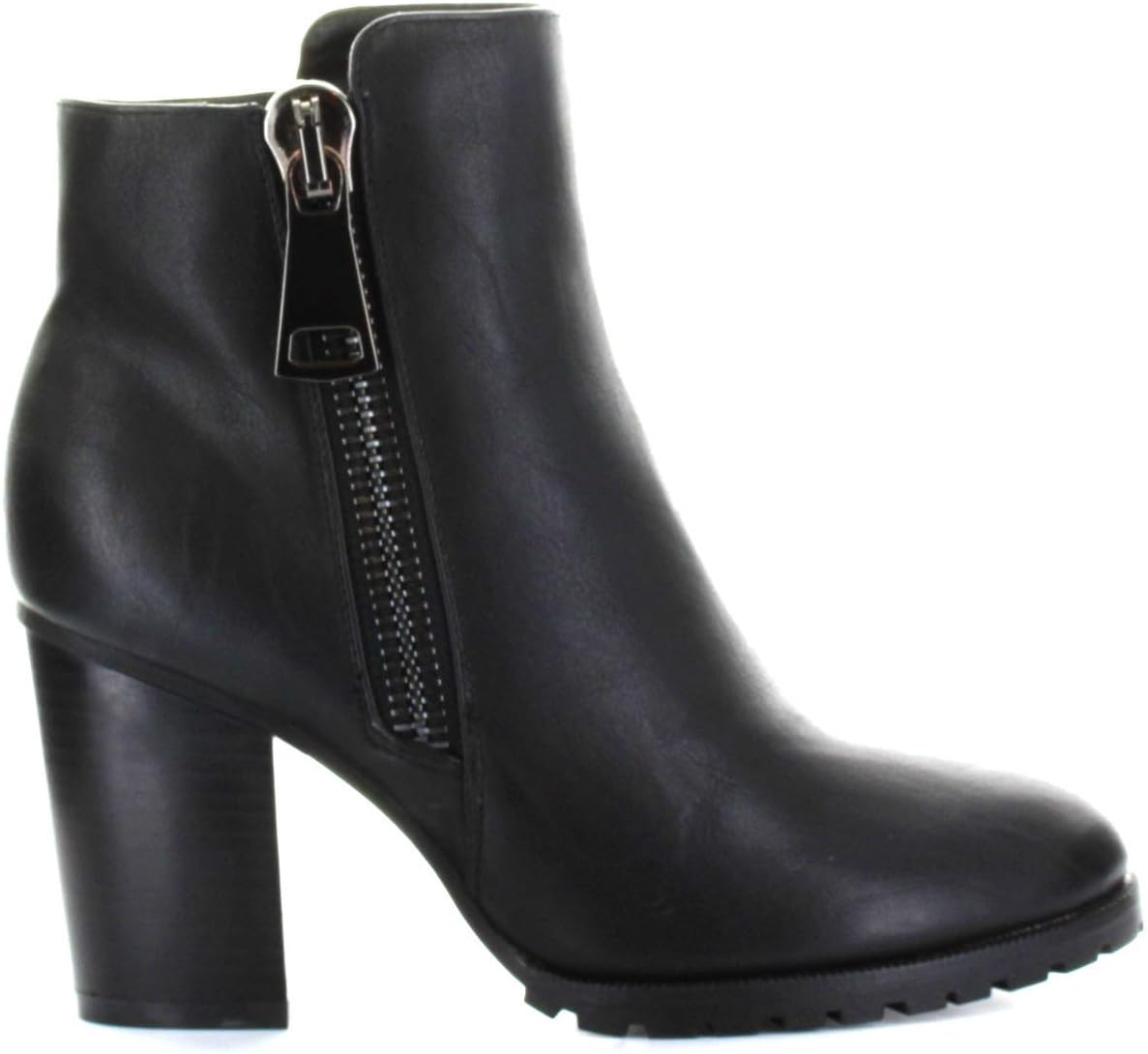 Seven7 Women's Hannah Heel Booties Vegan Leather Ankle Boots with Zipper Chunky Heel Dress Shoes