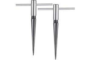 QXUJI 2PCS T Handle Reamer, Bridge Pin Reamer, 1/8"-1/2" (3.18mm-12.7mm) Tapered/Fluted Chamfer Reaming for Wood Latches, Woodworker, Repairman Maintenance, Cutting Tool