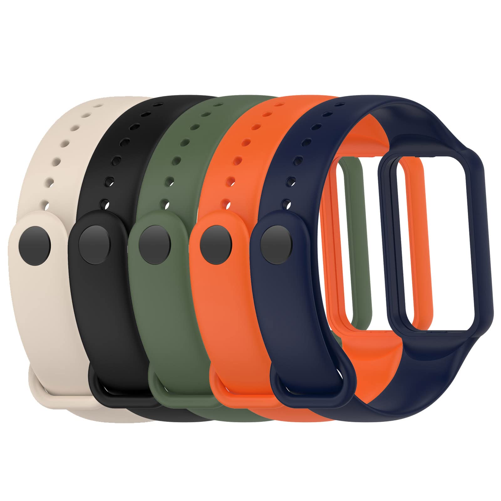 Chofit 5-Pack Straps Compatible with Amazfit Band 7 Strap, Soft Silicone Sport Wristband Replacement Arm Band for Amazfit Band 7 (5C)
