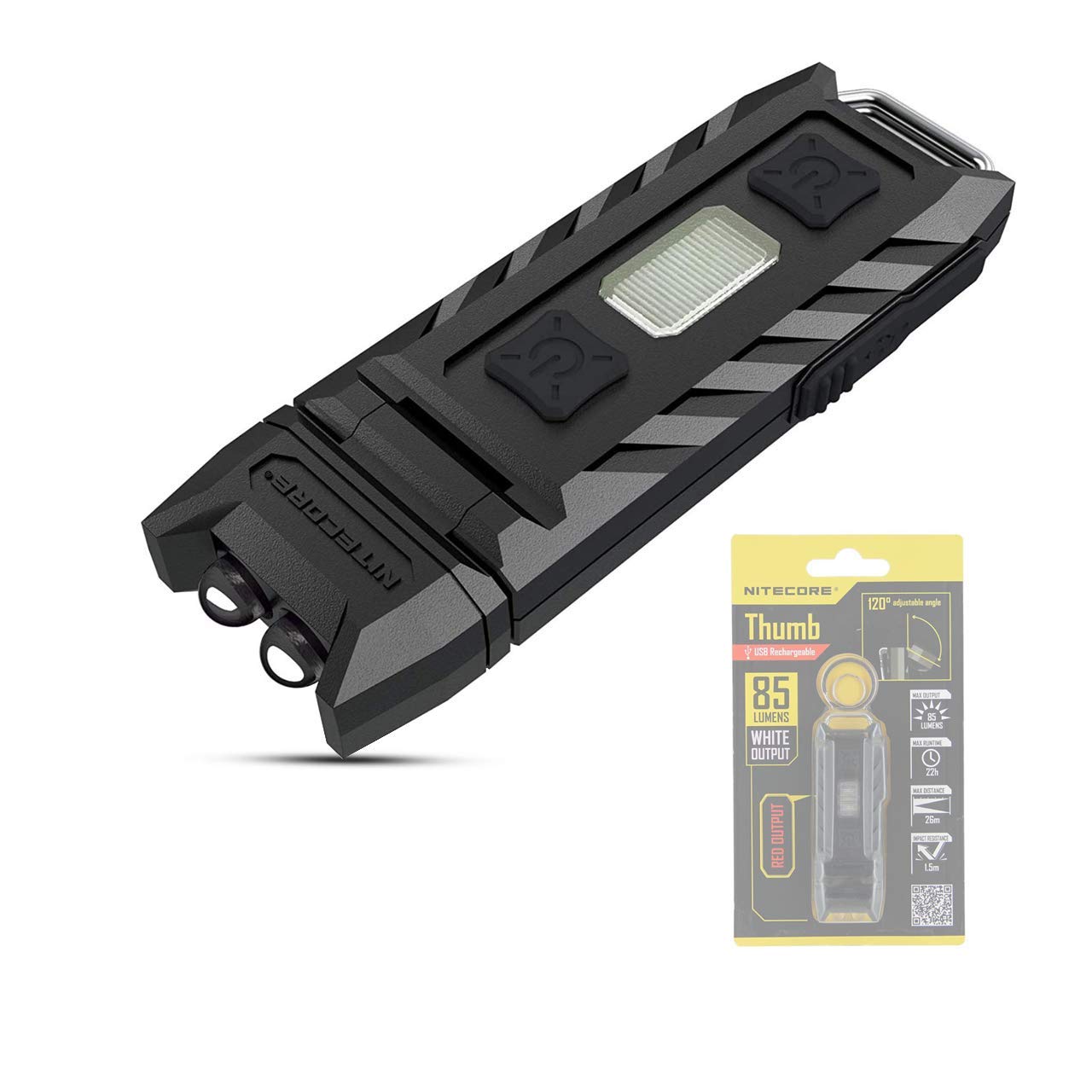 Photo 1 of NITECORE THUMB 85 Lm Tiltable Keychain Light, Black