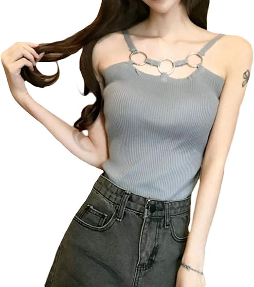 Amazon Bestmood タンクトップ レディース スリム リブ ニット ノースリーブ カットソー ホルダーネック ファッション キャミソール きれいめ おしゃれ トップス セクシー 無地 夏 黒 Freesizeグレー キャミソール タンクトップ 通販 Amazon Bestmood タンクトップ レディース スリム リブ ニット ノースリーブ カットソー ホルダーネック ファッション キャミソール きれいめ おしゃれ トップス セクシー 無地 夏 黒 Freesizeグレー キャミソール タンクトップ 通販