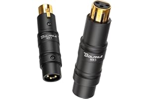 Bolanle Microphone Preamps 28dB Gain XLR Male to Female Adapter with Gold-Plated Connectors, 48V Phantom Power for SM7B/SM58 Mics, Mixer, Sound Card (Black)
