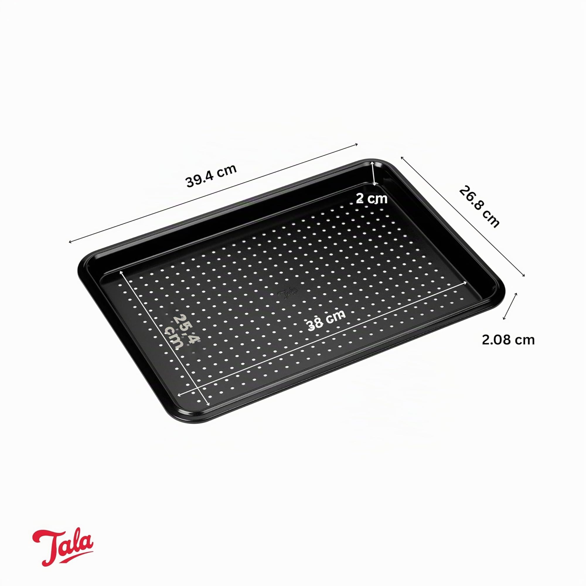 Tala Performance Perforiertes Backblech 39,4 x 26,8 cm, 1 mm Karbonstahl, Eclipse Antihaftbeschichtung, für Ofenpommes und Pizza 3