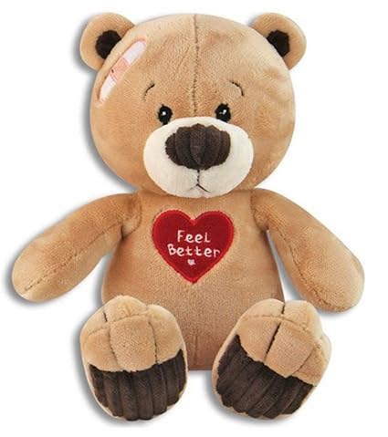 Soft Cuddly 10 Inch Feel Better Plush Teddy Bear Get Well Soon Cheer Up Feel Better Soon Stuffed Animal - 