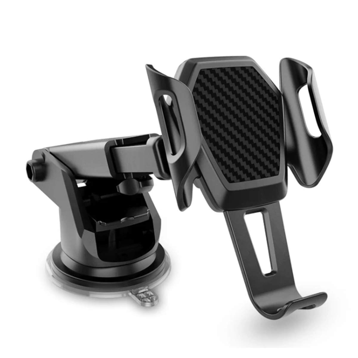 DUTTY Car Phone Holder Bracket with Suction cup Free Stretch Windshield Dashboard Holder in car 360 Adjustable Auto for Telephone (Black)
