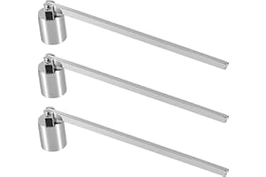 ZEONHEI 3 PCS 6.3 Inch Candle Snuffer, Silver Stainless Steel Candle Extinguisher with Long Handle and Straight Tube, Candlesnuffers Extinguish Candle Wicks for Tea Light Candles