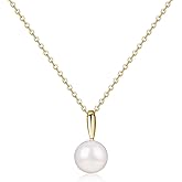 GAVU 925 Sterling Silver Freshwater Pearl Necklace for Women, Handpicked AAA Single Pearl Pendant Necklace