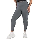 SINOPHANT Plus Size Leggings for Women, High Waisted Tummy Control Buttery Super Soft Black Yoga Pants for Workout Running