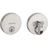 Kwikset Uptown Single Cylinder Deadbolt with SmartKey, Satin Nickel | Single cylinder deadbolt, deadbolt lock, front door lock, exterior door lock, keyed deadbolt, SmartKey Security