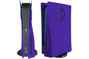 MIKNEKE Face Plate Cover Shell with Cooling Vents for PS5 Disc Edition Console FacePlate, Accessories Compatible with PlayStation 5 Protective Replacement Panels (Galactic Purple)