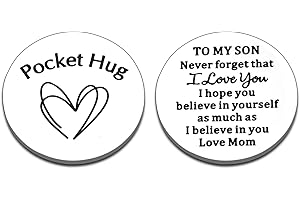 DELUJOUBERST Son Gift Ideas for Son from Mom, Inspirational Gifts for Teen Kid Boys, Valentine's Day Birthday Gifts for Son Adult from Mother, Graduation Gifts for Him Son in Law, Pocket Hug Token To My Son