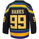 Youth #96#99#33 Ducks Hockey Jersey for Kids 90s Sports Movie Hockey Costume Green/White/Black Small