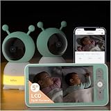 BOIFUN 2K WiFi Baby Monitor with Two Cameras 4x Zoom PTZ Split Screen