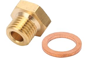 ZASCHMOY Pressure Temperature Gauge Sender Adapter 1/8in NPT to M14x1.5 Male Universal for Most Cars