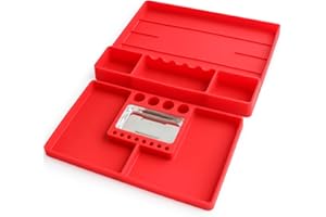 Aocoom 2 pcs Silicone Tool Tray with Magnetic Small Parts Tray, Non-Slip Flexible Mechanic Automotive Tool Organizer Tool Storage Tool Holder Grip Mats, Christmas Day Gift for Men, Father’s Day Gift