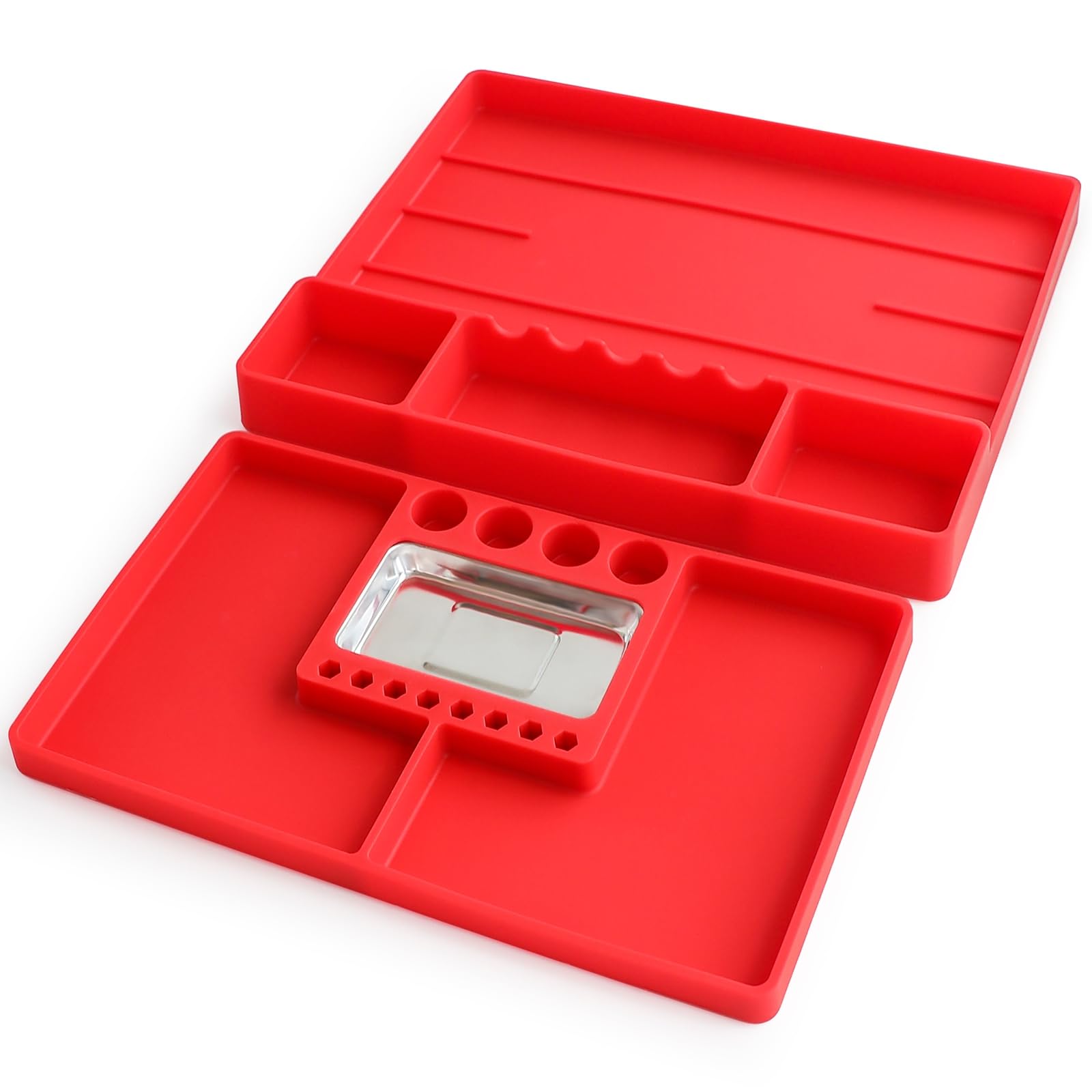 Aocoom 2 pcs Silicone Tool Tray with Magnetic Small