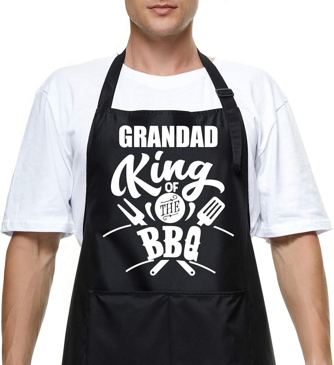 Aprons For Dad Arrive Before Christmas 2022 Funny BBQ Apron for Men Dad Papa, Grandad King of the BBQ