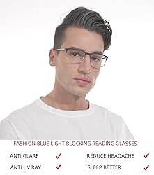 3 Pack Fashion Metal Full Frame Reading Glasses for