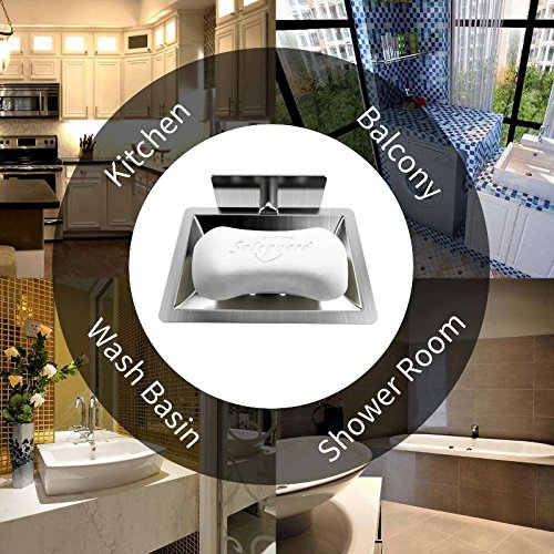 Soap Dish E-Ling Adhesive Soap Holder Brushed Soap Dish Holder for Bathroom/Kitchen /Tile /Shower Wall Mounted - Thumbnail 6