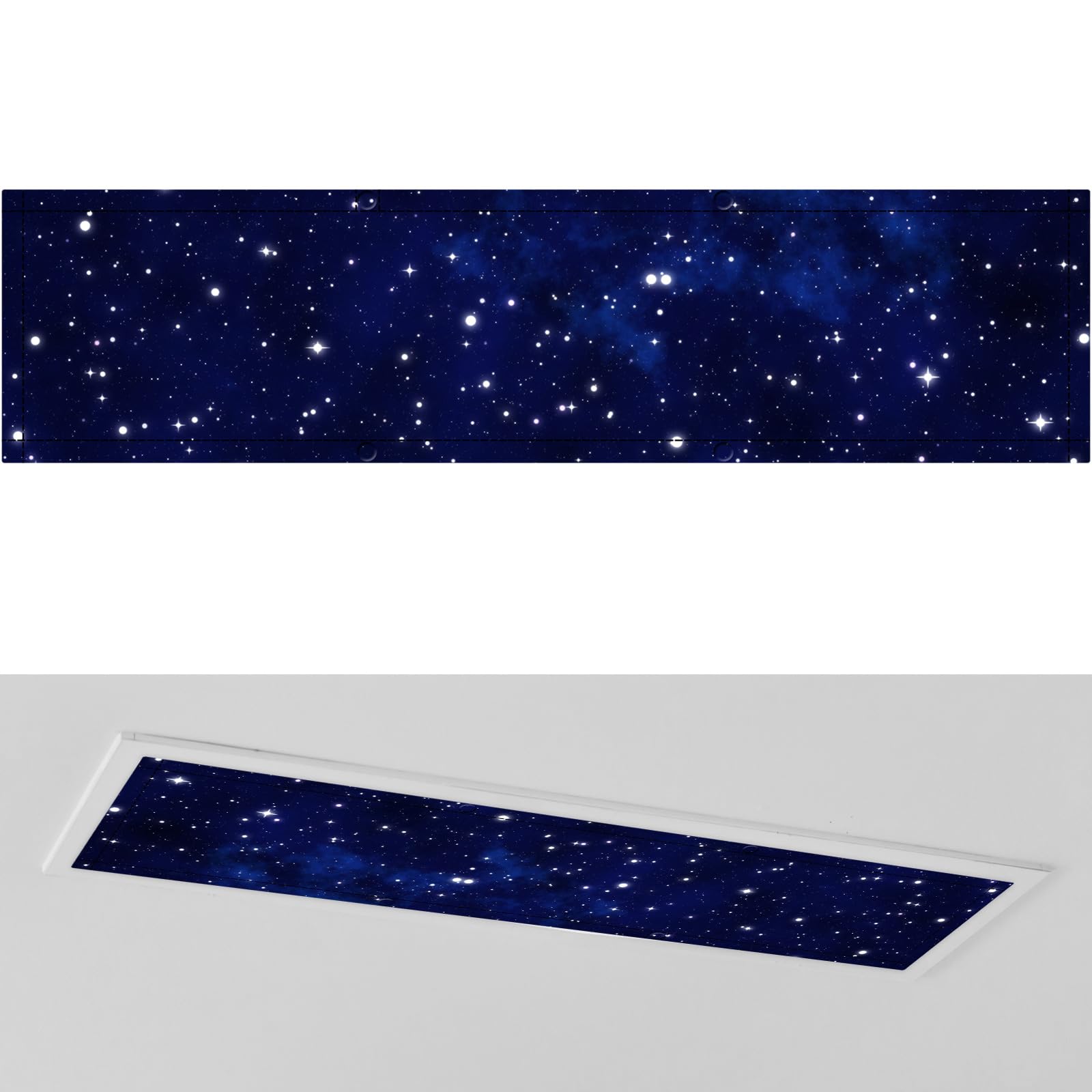 Photo 1 of Wowangce 1 x 4 Feet Fluorescent Covers for Ceiling Lights Magnetic Ceiling Light Cover with 8 Magnets for School Classroom Home Office Drop Lamp Decor(1 Pc,Starry Style)