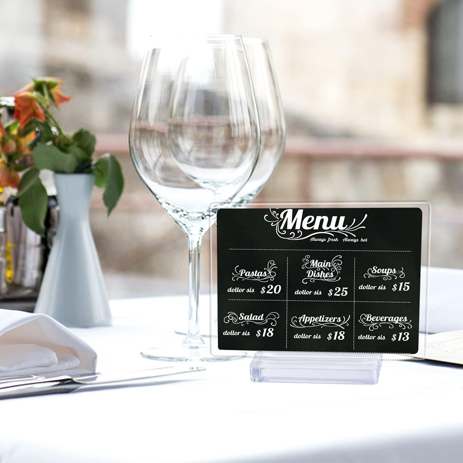 Golemas Clear Acrylic Sign Stand, Table Numbers Base Stand with Polished Edges, Wedding Sign Holders for Display, Place Card Slot Stand for Wedding/Meeting/Buffet/Restaurant/Trade Show. (Clear, 10packs) : Office Products