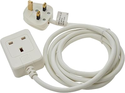 Brennenstuhl Extension Lead 2m 13A BS Plug White Indoor Cable H05VV-F 3G1,5