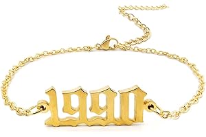 CSIYANJRY99 Birth Year Ankle Bracelets for Women,14K Gold Plated Birth Year Number Anklets Adjustable Chain Beach Foot Ankle Bracelets for Teen Girls Birthday Gifts