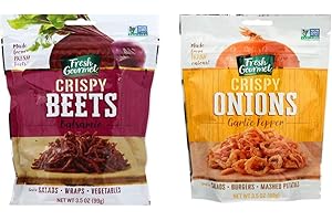 Fresh Gourmet Crispy Beets Balsamic and Fresh Gourmet Crispy Onions Garlic Pepper Bundle
