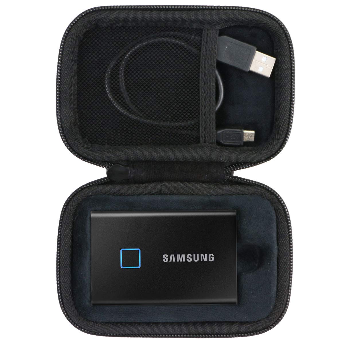 co2CREA Hard Storage Carrying Case for Samsung T7 Touch /T7 Portable State Drives 500GB 1TB 2TB External SSD Hard EVA Shockproof Storage Travel Bag