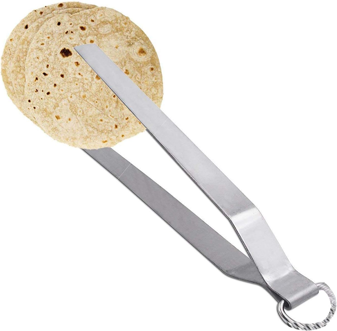 IndiaBigShop Women's Day Gift, Stainless Steel Tong Roti Chapati Chimta, Cook Serving Tongs, Steel Chimta, Tong Chapati Chimta, Food Service Tongs, Kitchen Tongs 1 Piece, Appetizer tong